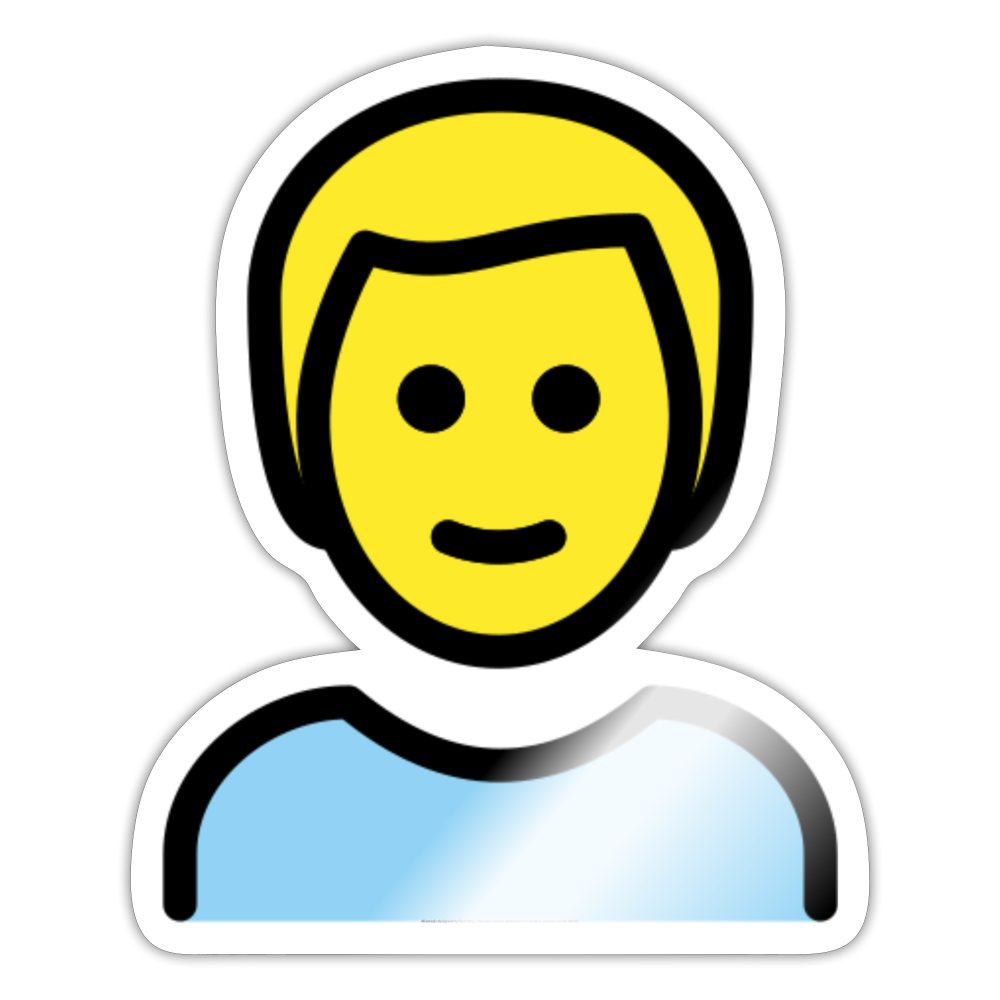 Man; Blonde Hair Moji Sticker - Emoji.Express - white glossy