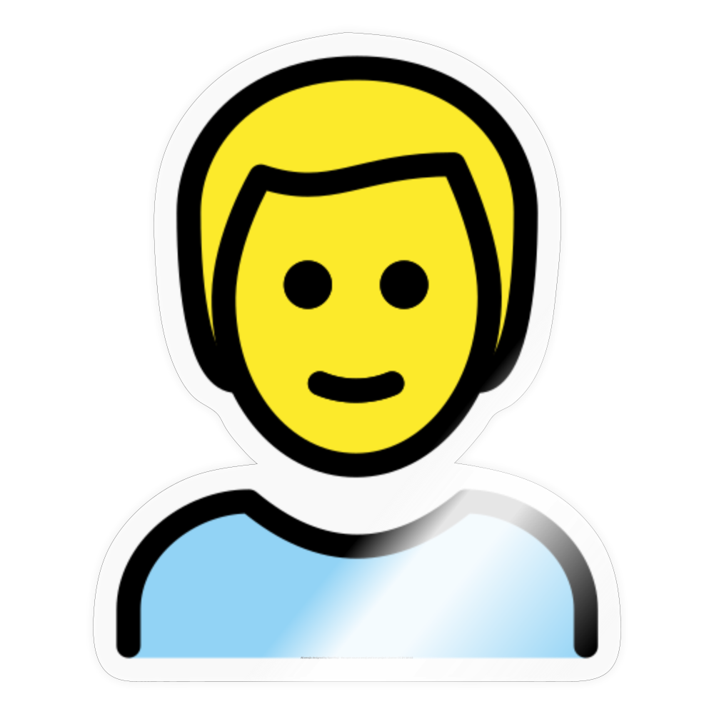 Man; Blonde Hair Moji Sticker - Emoji.Express - transparent glossy