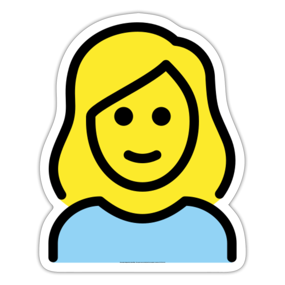 Woman; Blonde Hair Moji Sticker - Emoji.Express - white matte