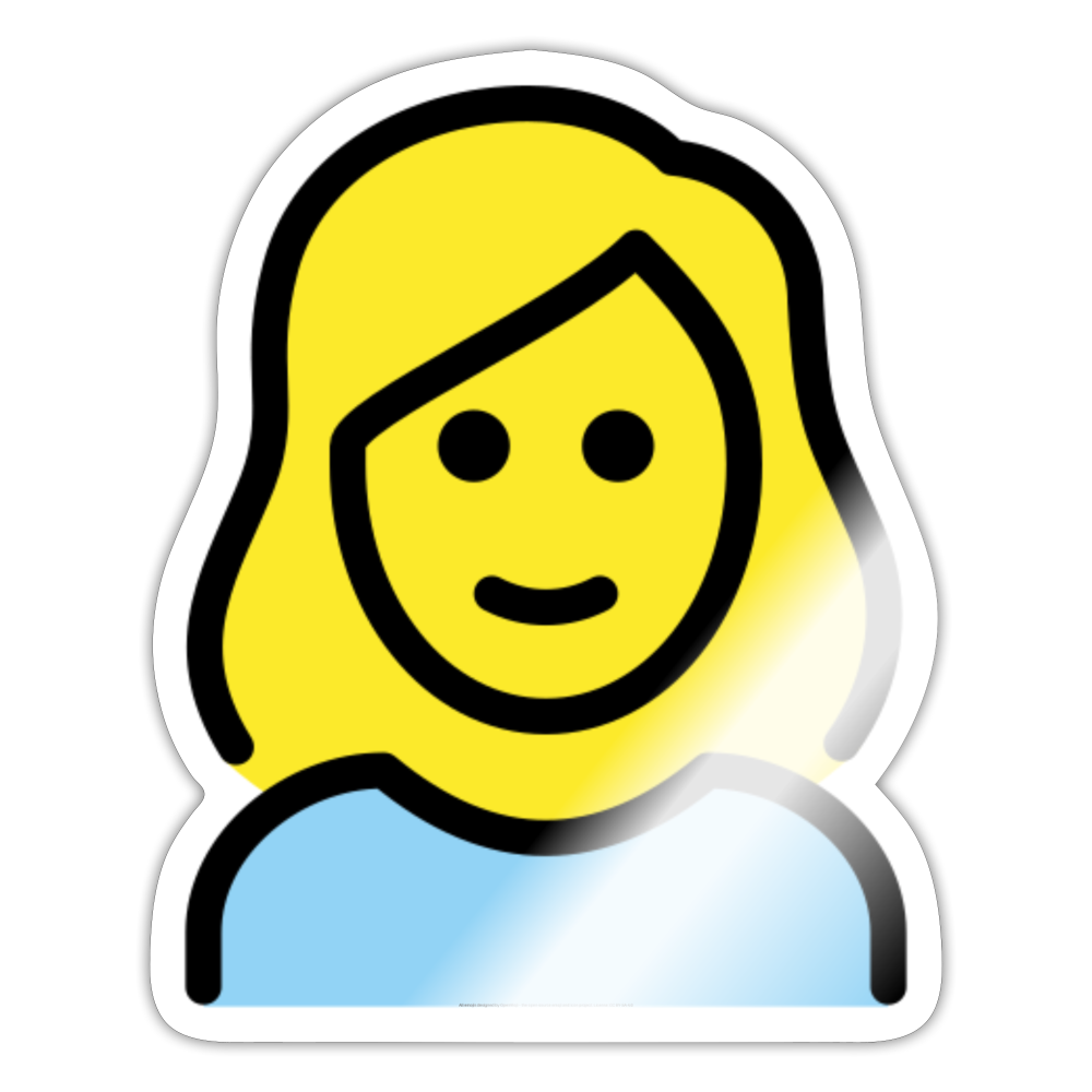 Woman; Blonde Hair Moji Sticker - Emoji.Express - white glossy