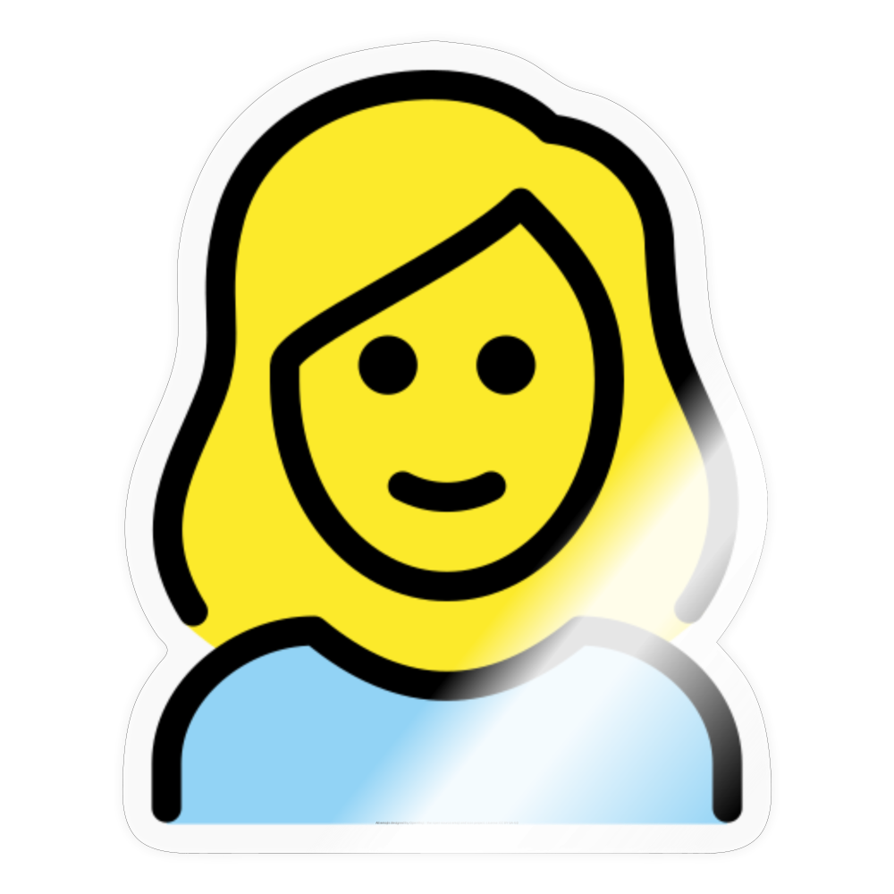 Woman; Blonde Hair Moji Sticker - Emoji.Express - transparent glossy