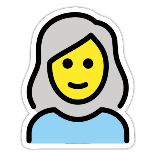 Woman; White Hair Moji Sticker - Emoji.Express - white matte