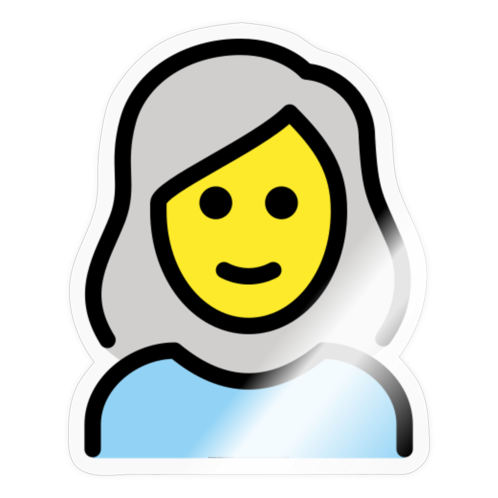 Woman; White Hair Moji Sticker - Emoji.Express - transparent glossy