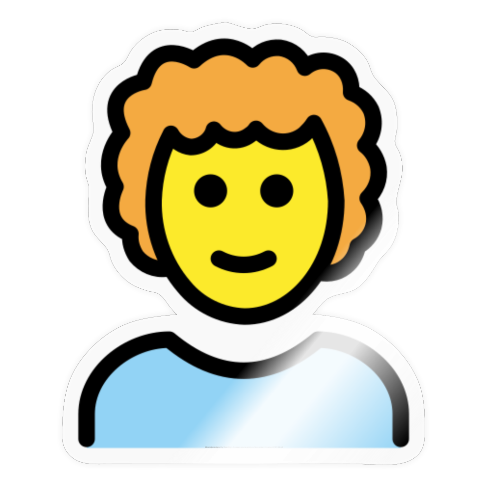Person; Curly Hair Moji Sticker - Emoji.Express - transparent glossy