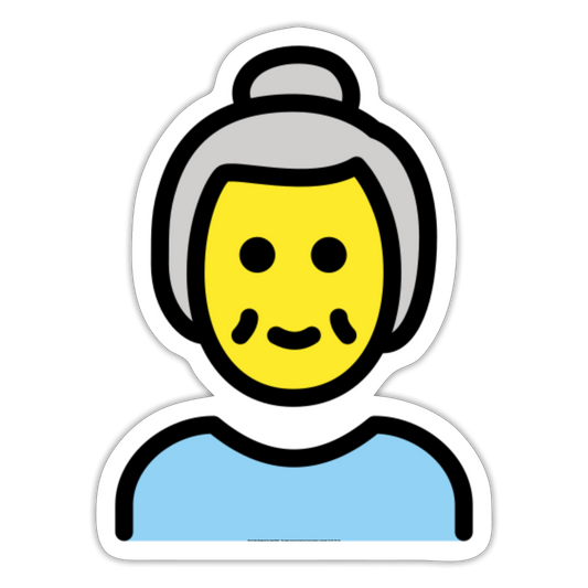 Old Woman Moji Sticker - Emoji.Express - white matte