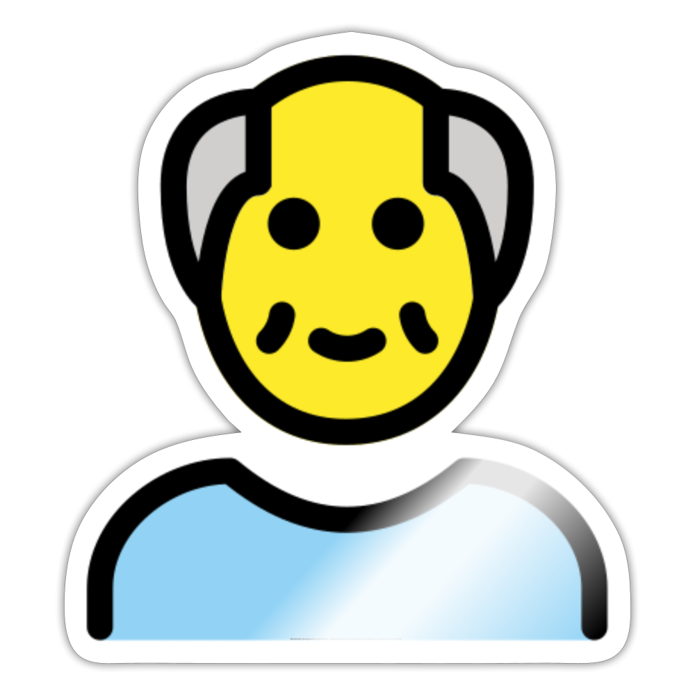 Old Man Moji Sticker - Emoji.Express - white glossy