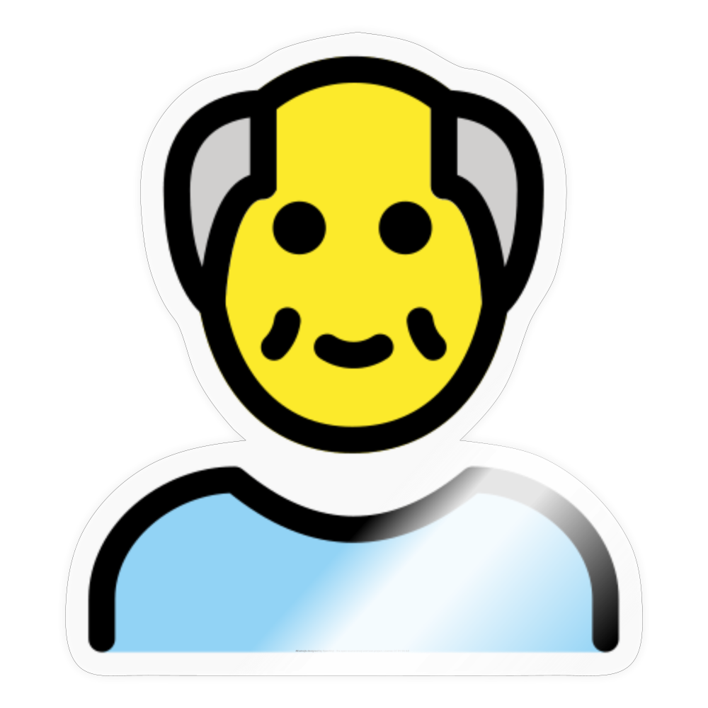 Old Man Moji Sticker - Emoji.Express - transparent glossy
