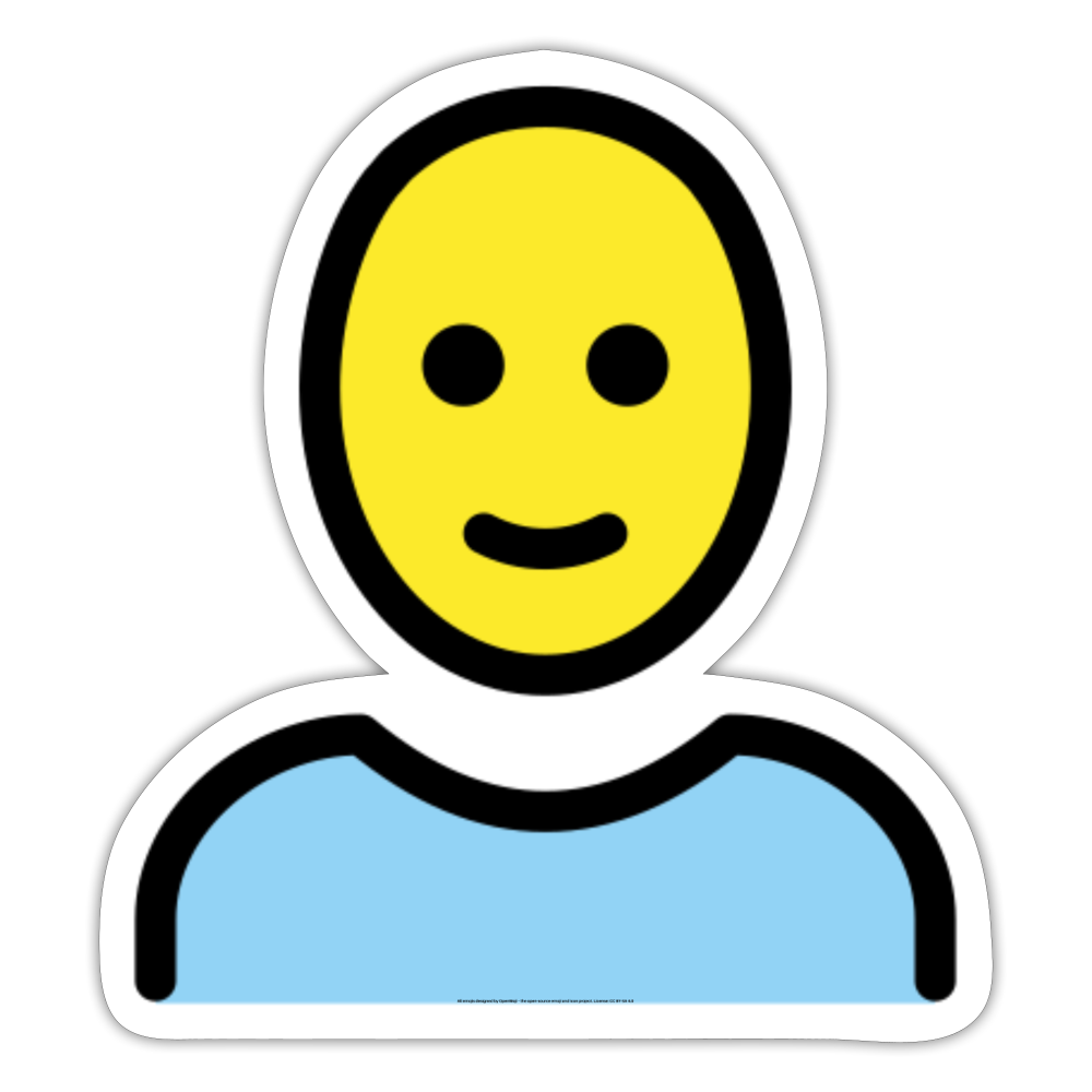 Person; Bald Moji Sticker - Emoji.Express - white matte