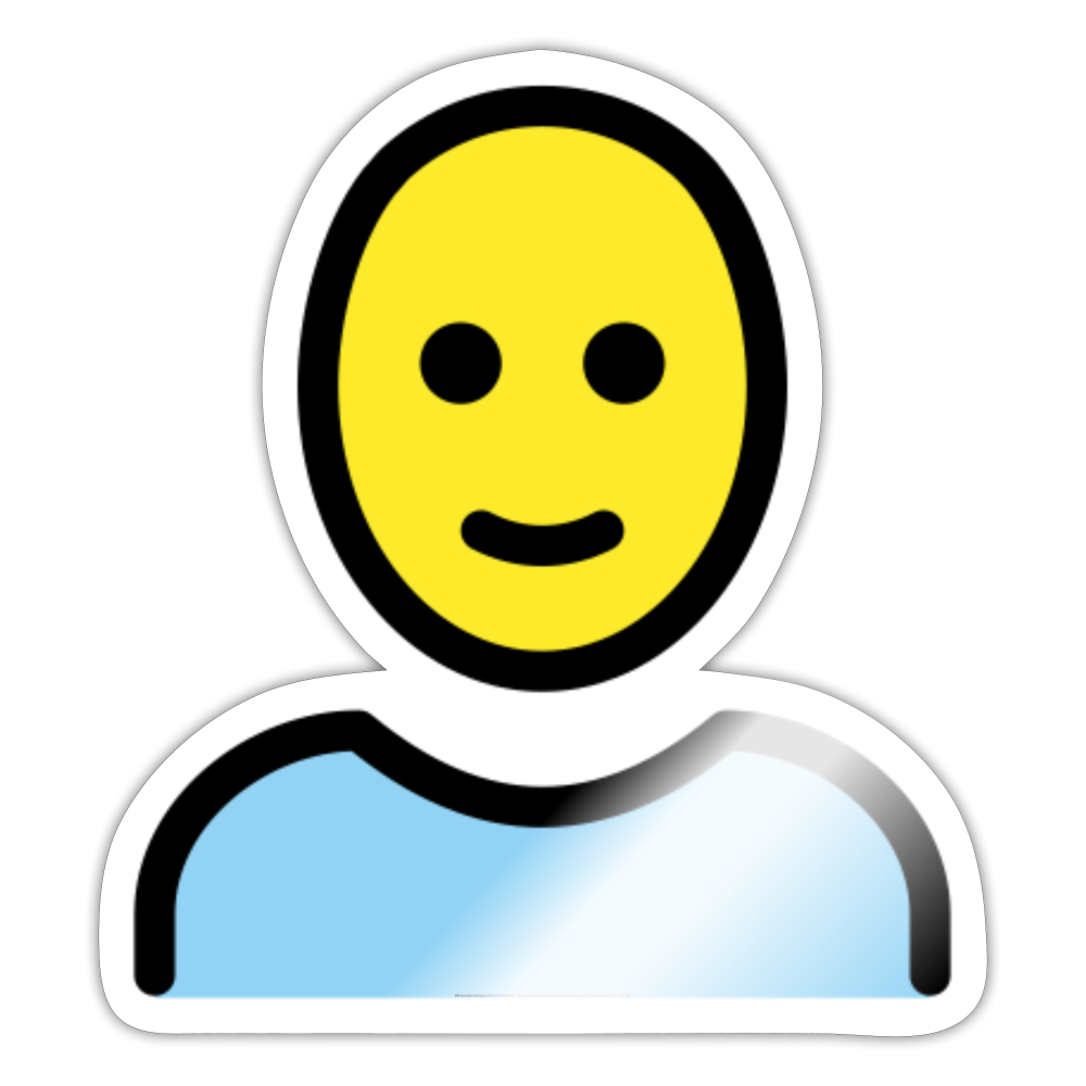 Person; Bald Moji Sticker - Emoji.Express - white glossy