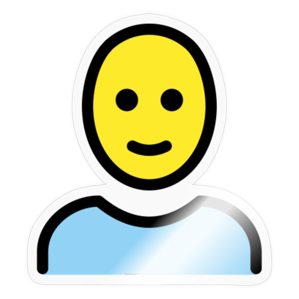 Person; Bald Moji Sticker - Emoji.Express - transparent glossy