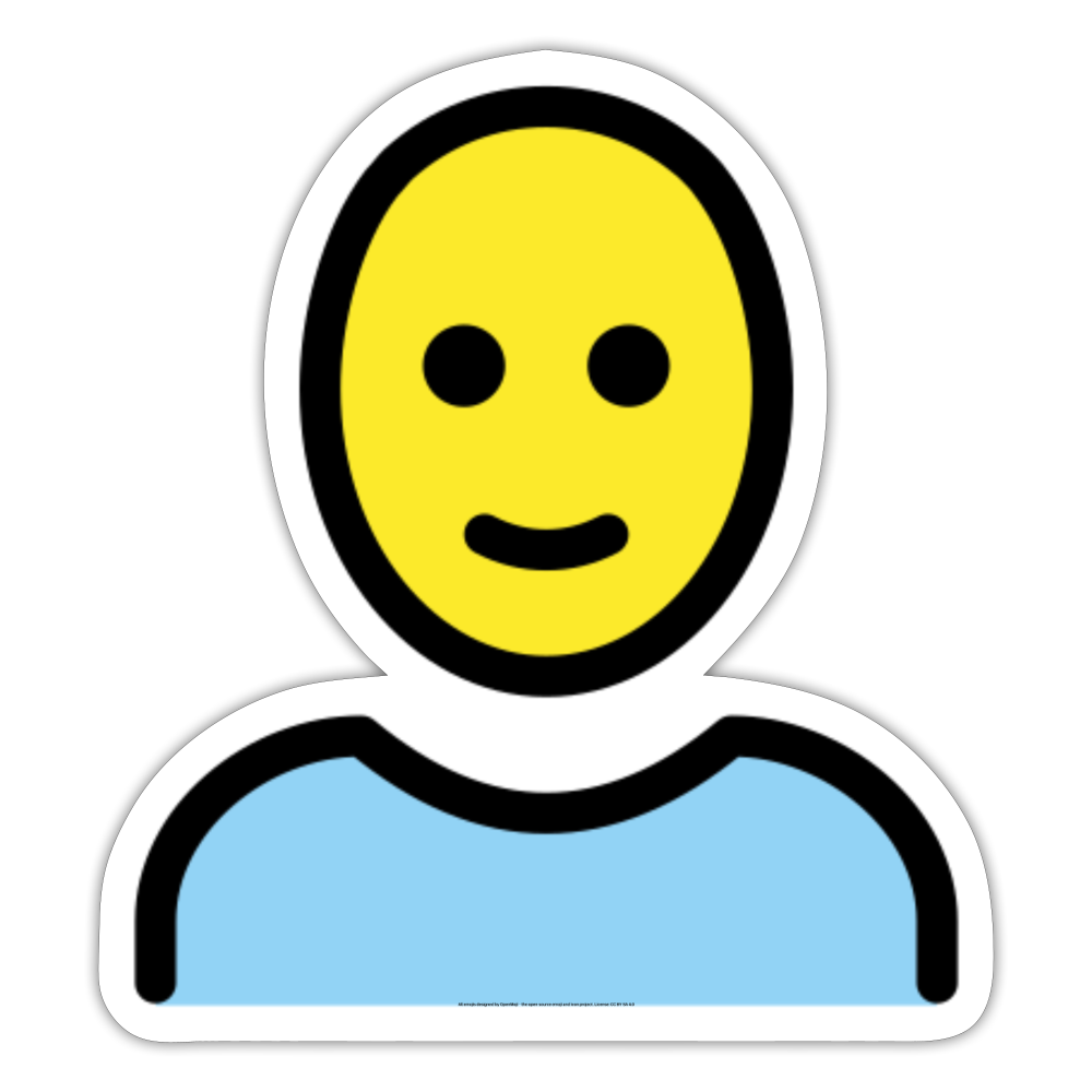 Woman; Bald Moji Sticker - Emoji.Express - white matte