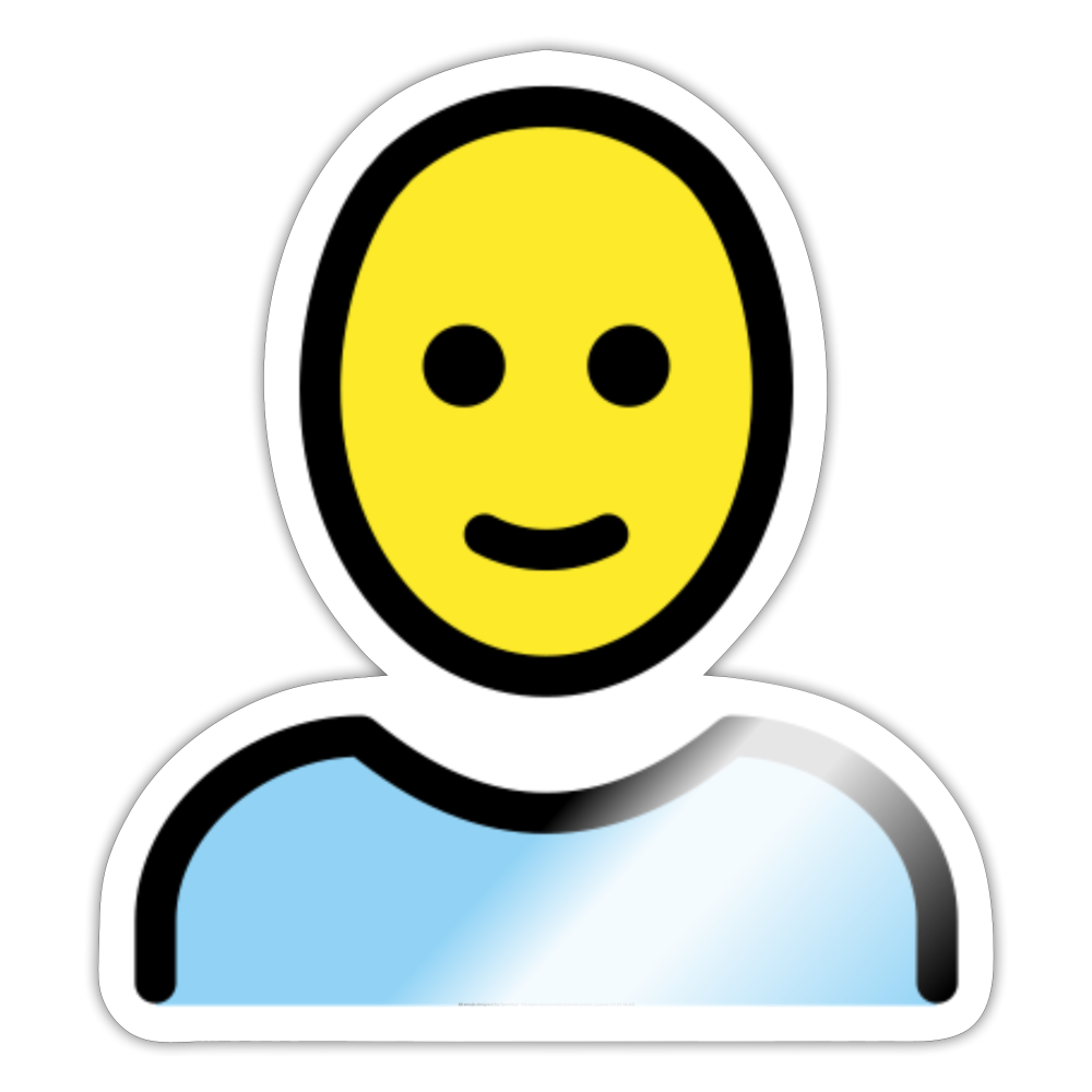 Woman; Bald Moji Sticker - Emoji.Express - white glossy