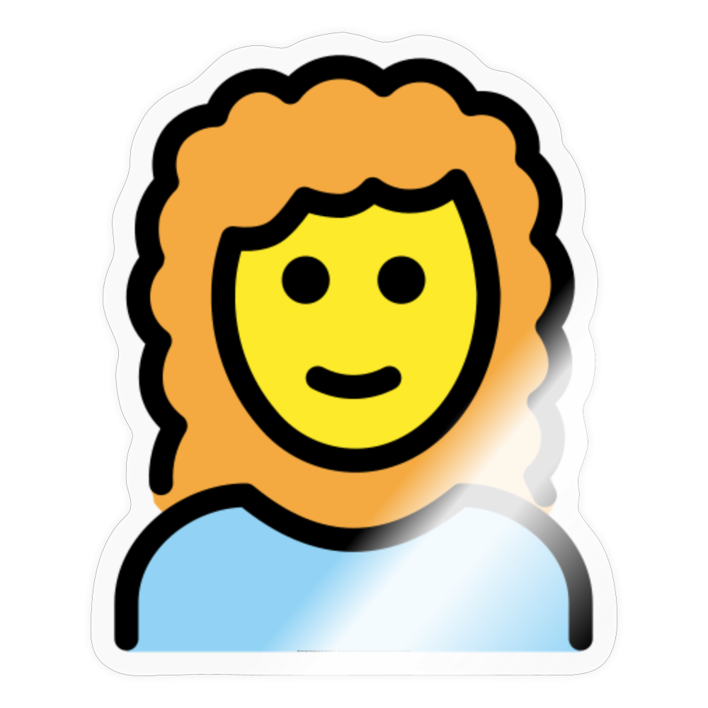 Woman - Curly Hair Moji Sticker - Emoji.Express - transparent glossy