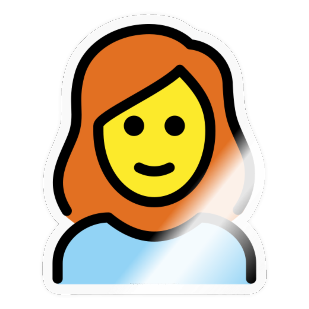 Woman; Red Hair Moji Sticker - Emoji.Express - transparent glossy