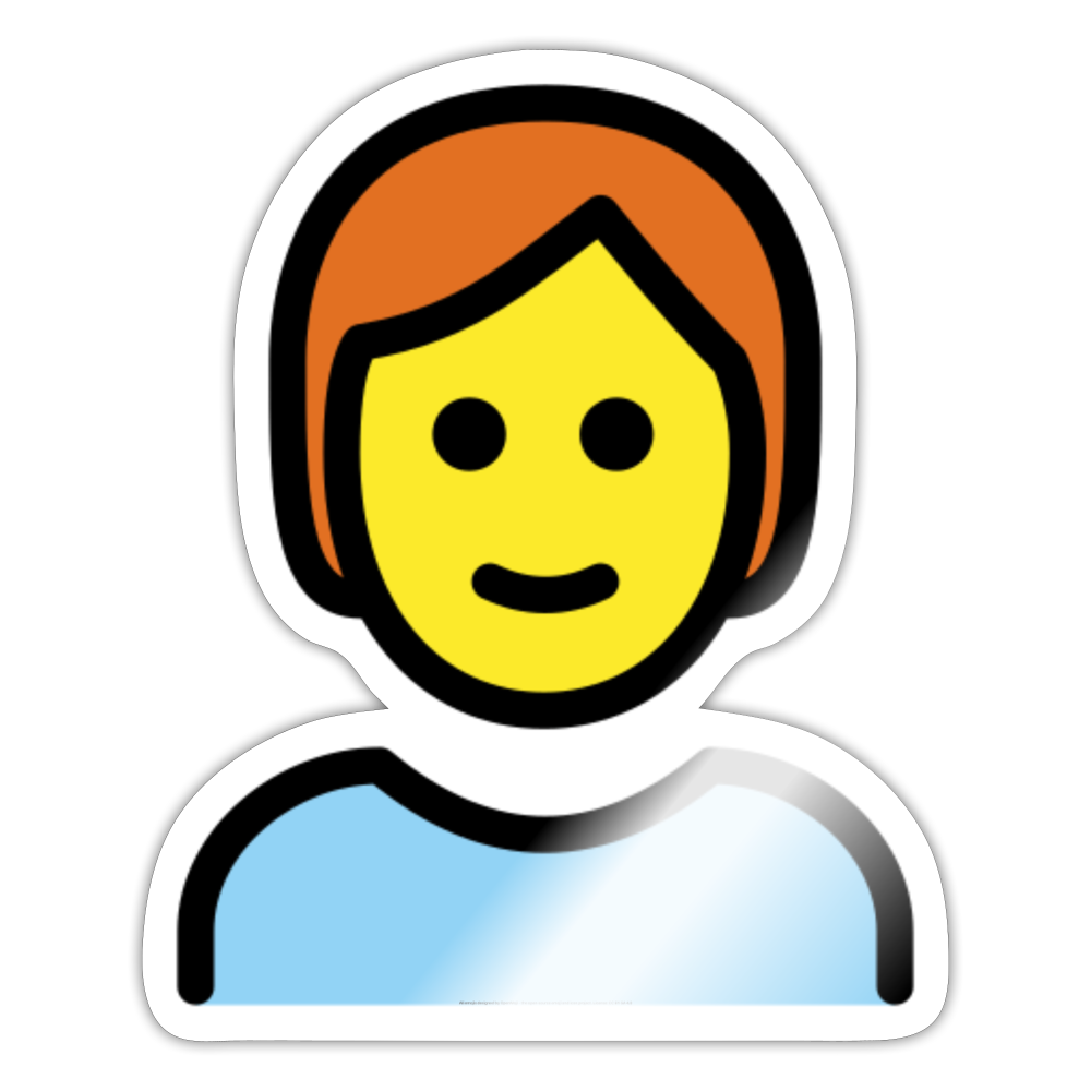 Person Red Hair Moji Sticker - Emoji.Express - white glossy