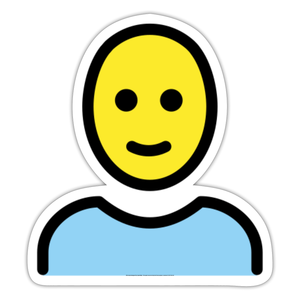 Man; Bald Moji Sticker - Emoji.Express - white matte