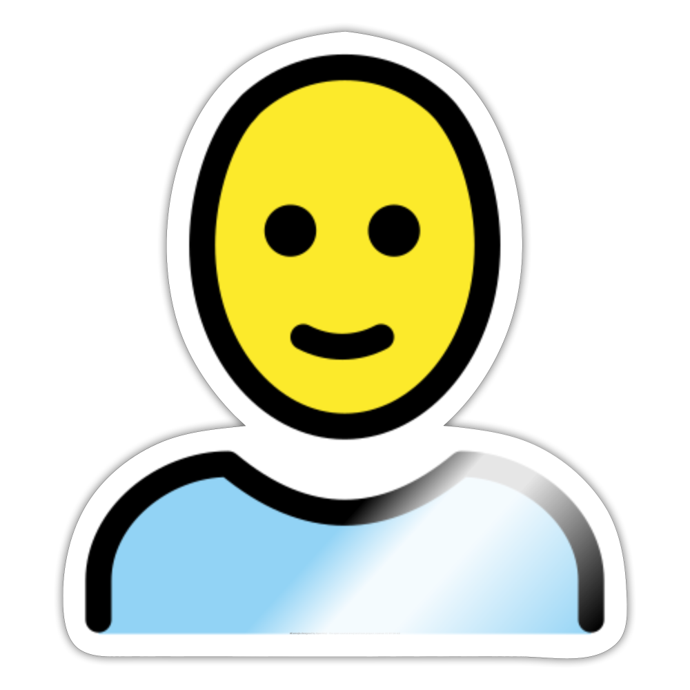 Man; Bald Moji Sticker - Emoji.Express - white glossy