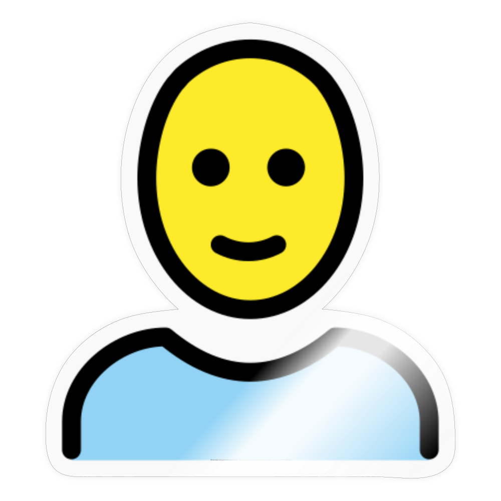 Man; Bald Moji Sticker - Emoji.Express - transparent glossy