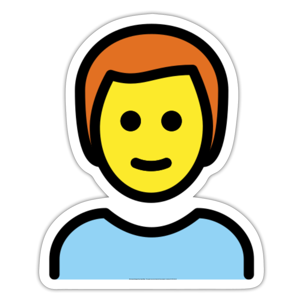 Man; Red Hair Moji Sticker - Emoji.Express - white matte