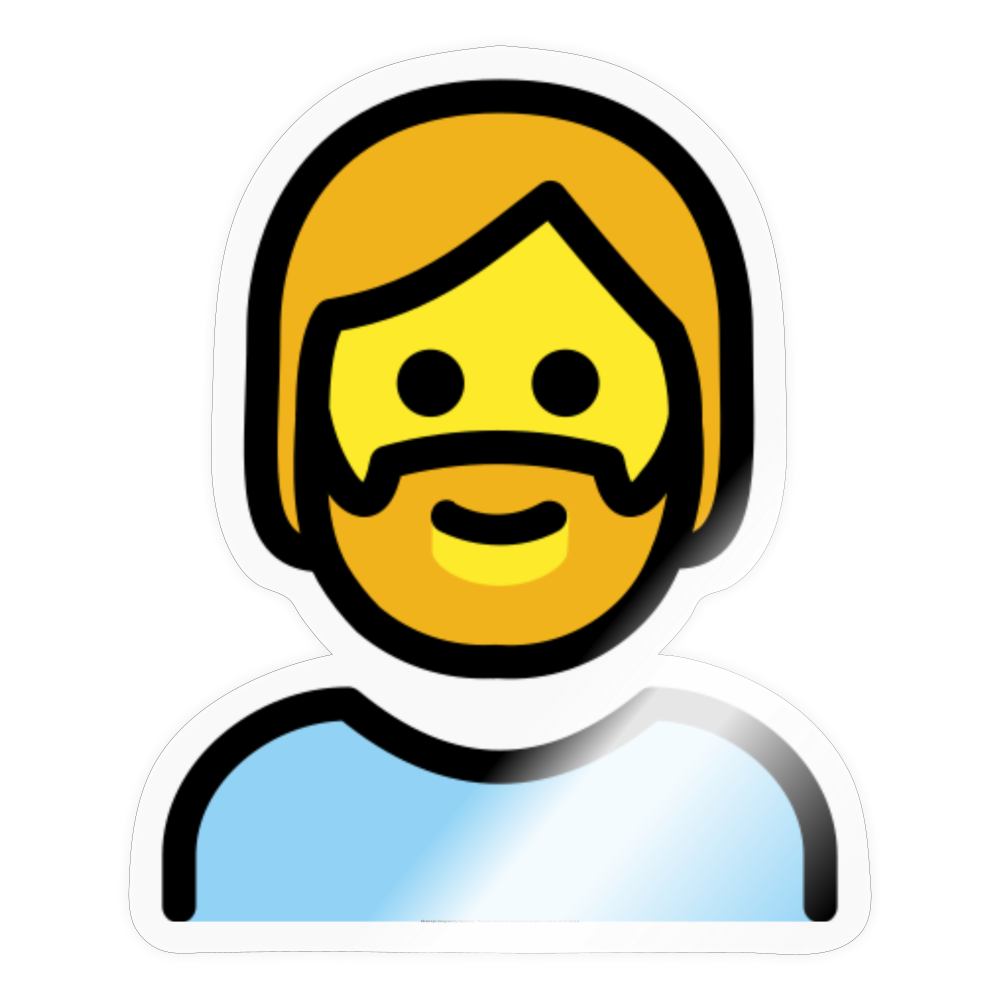 Person: Beard Moji Sticker - Emoji.Express - transparent glossy