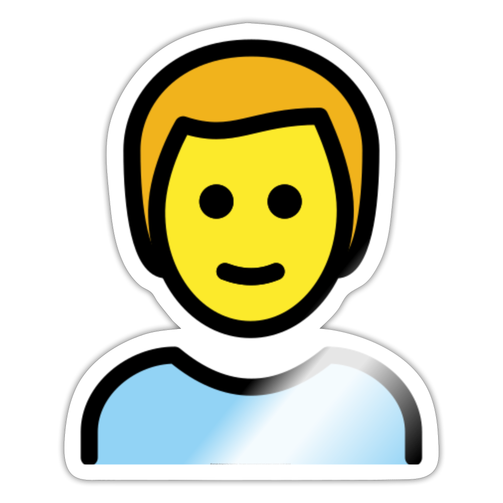 Man Moji Sticker - Emoji.Express - white glossy