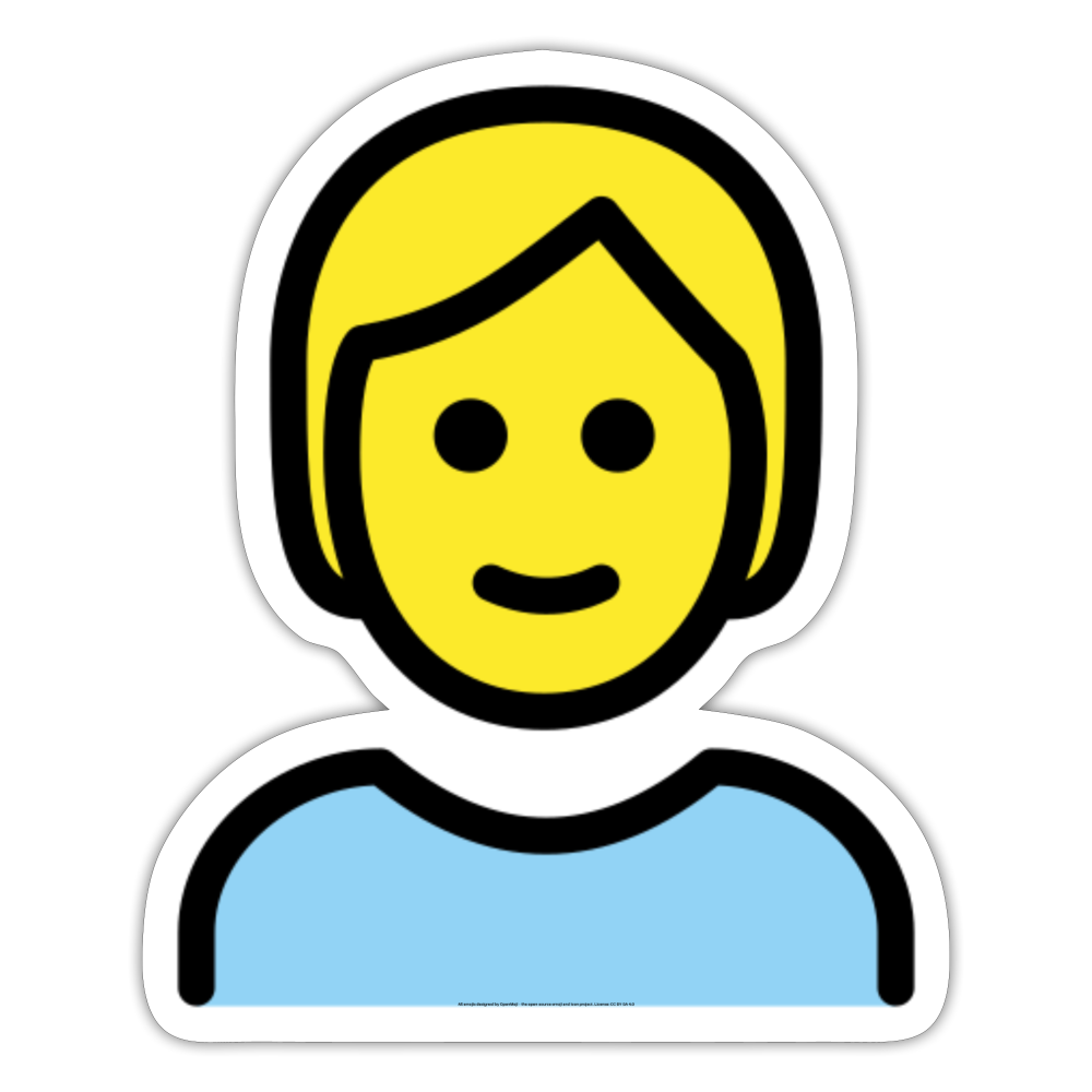 Person; Blonde Hair Moji Sticker - Emoji.Express - white matte