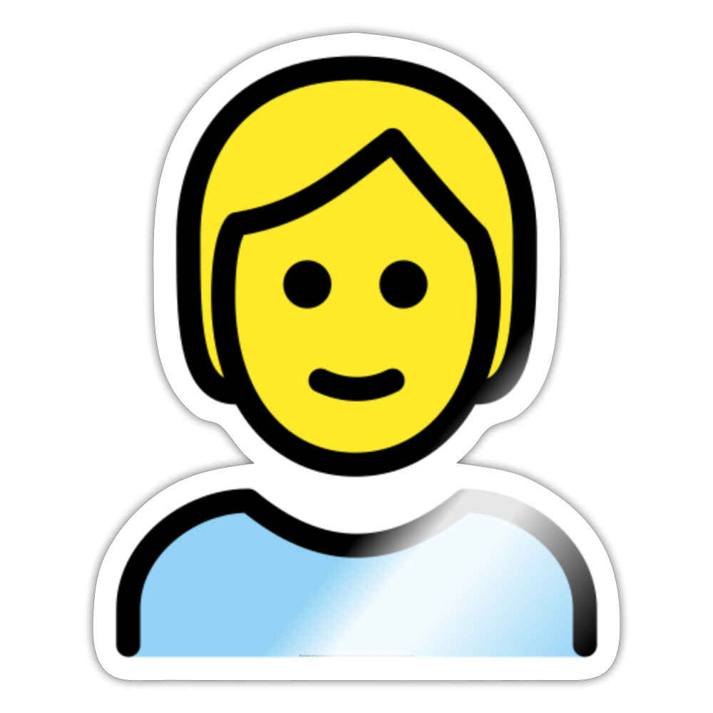 Person; Blonde Hair Moji Sticker - Emoji.Express - white glossy