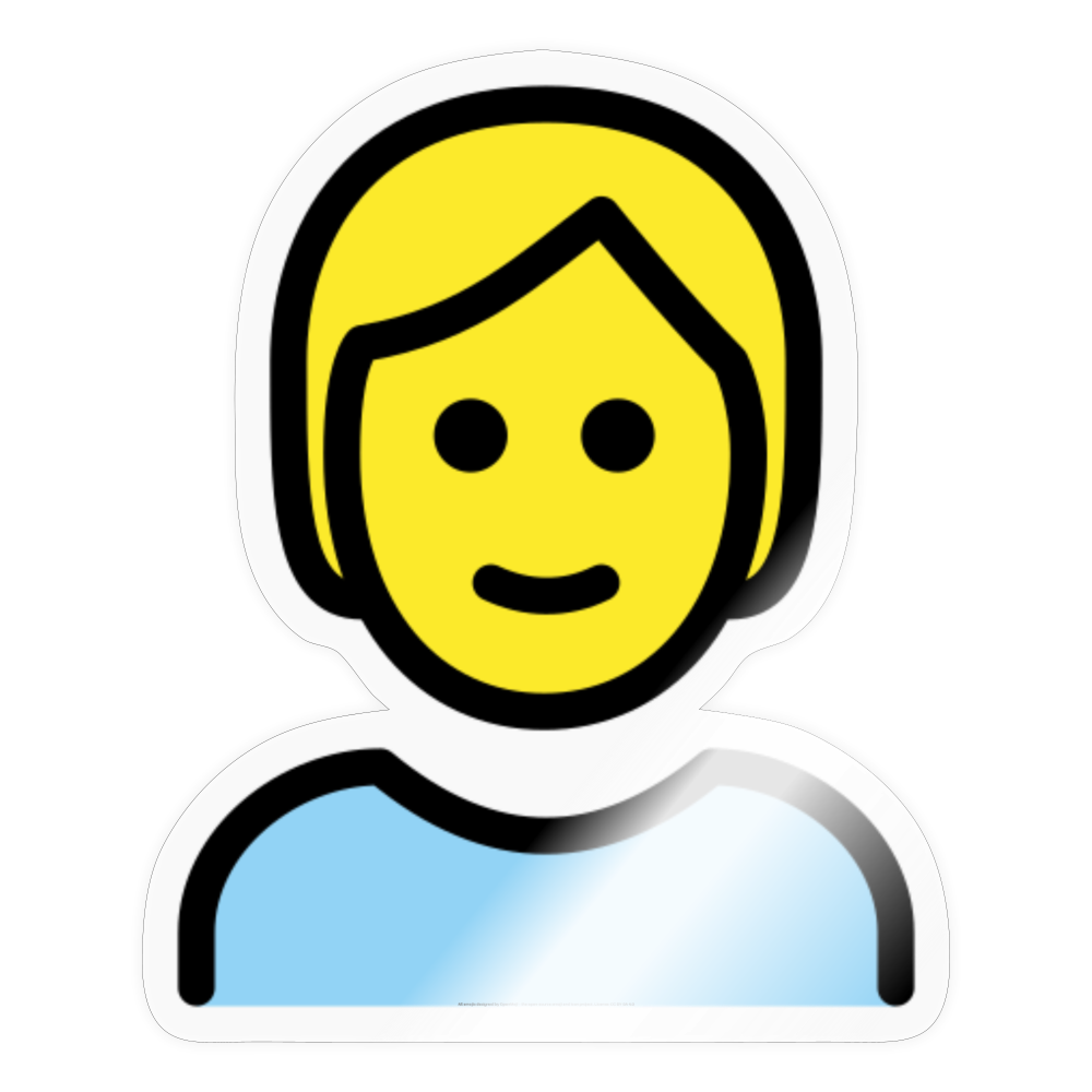 Person; Blonde Hair Moji Sticker - Emoji.Express - transparent glossy