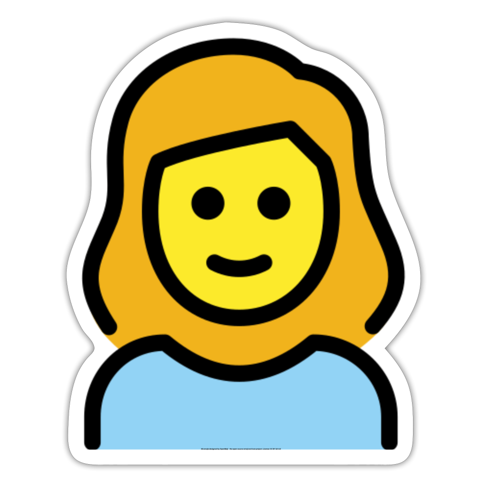 Girl Moji Sticker - Emoji.Express - white matte