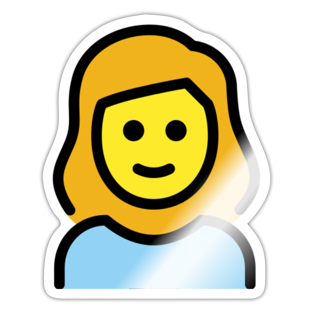 Girl Moji Sticker - Emoji.Express - white glossy