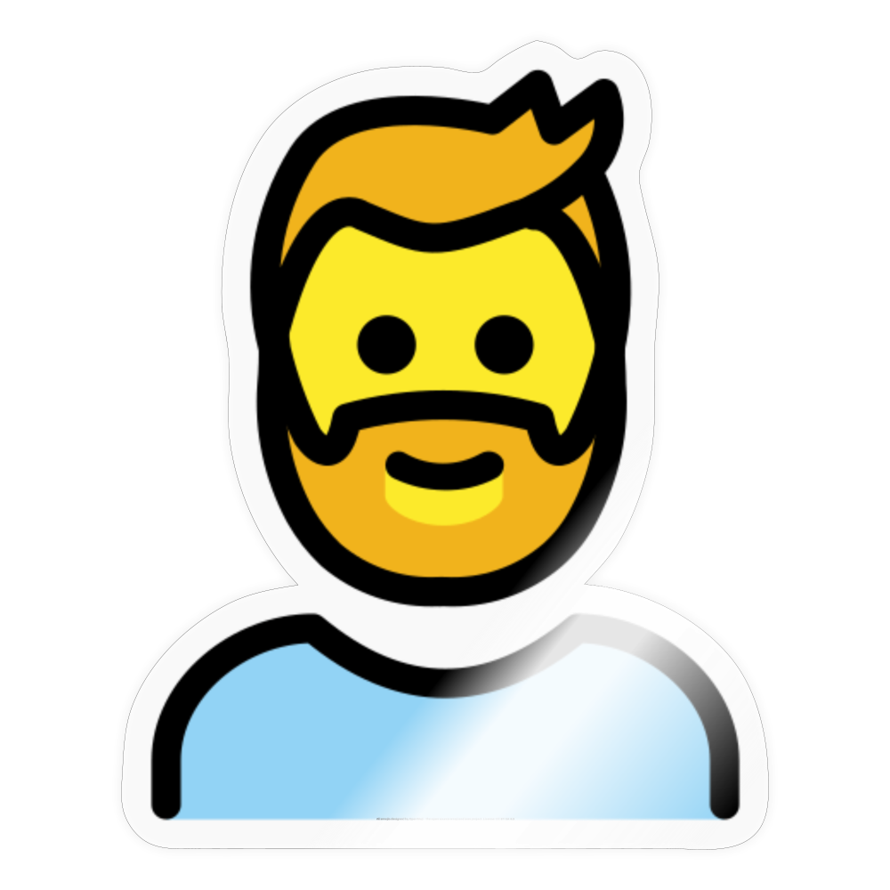 Man; Beard Moji Sticker - Emoji.Express - transparent glossy