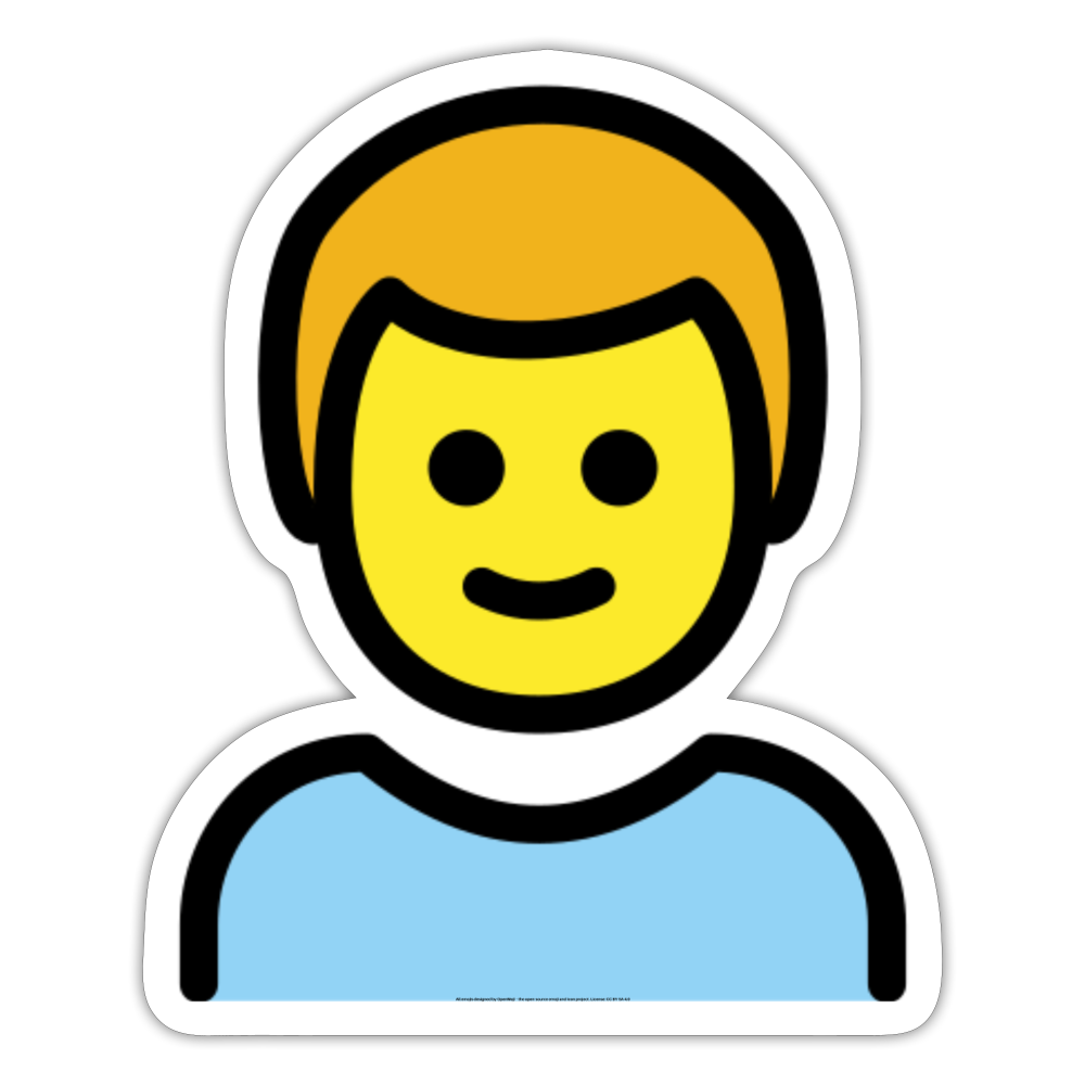 Boy Moji Sticker - Emoji.Express - white matte