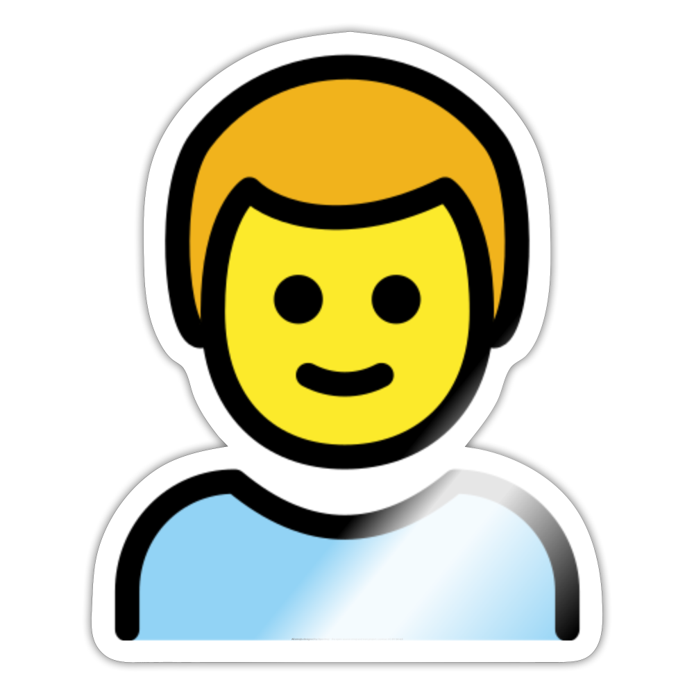 Boy Moji Sticker - Emoji.Express - white glossy