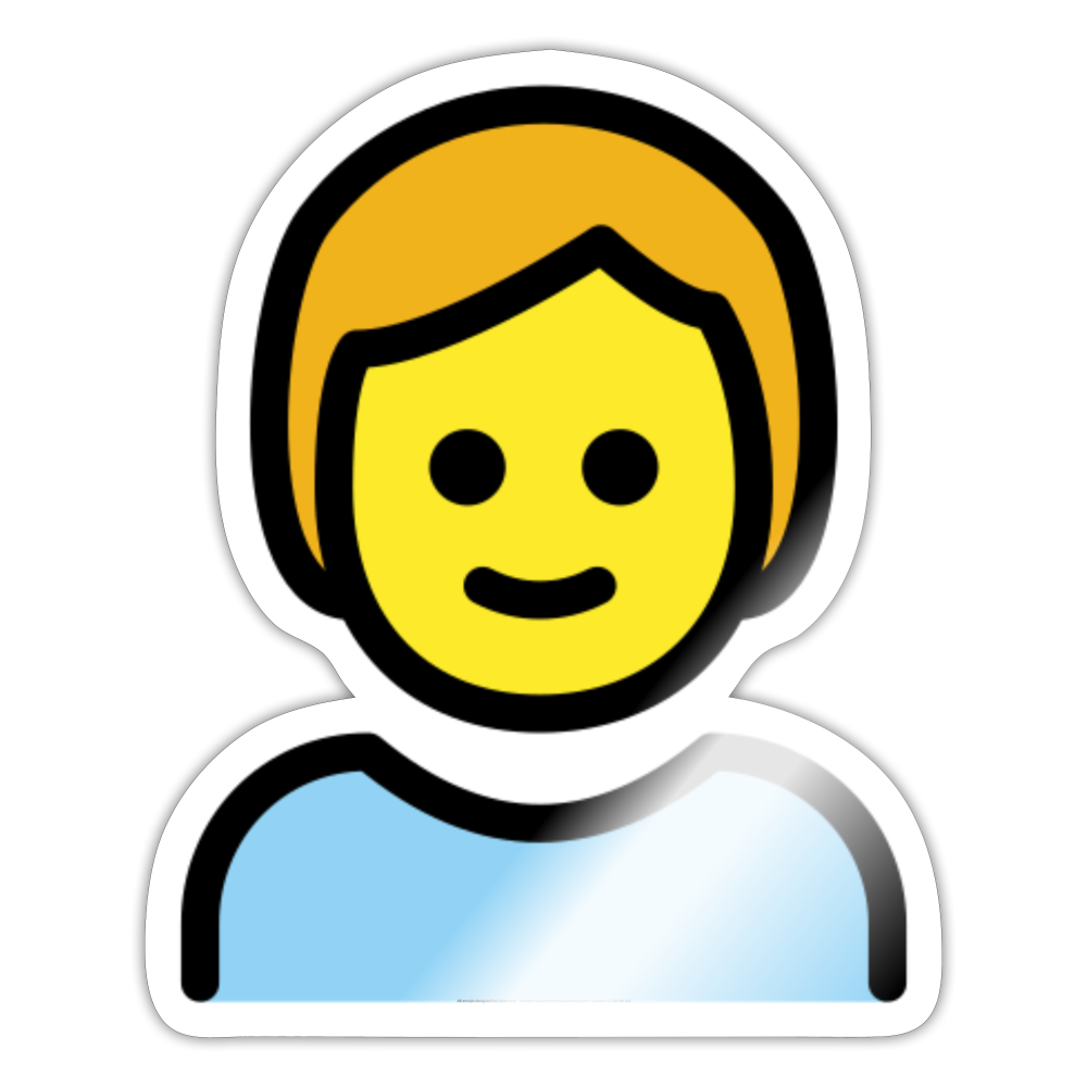 Child Moji Sticker - Emoji.Express - white glossy