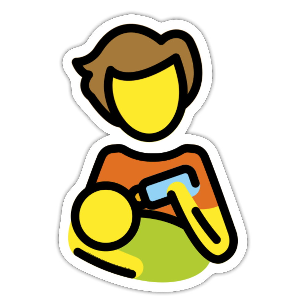 Person Feeding Baby Moji Sticker - Emoji.Express - white matte