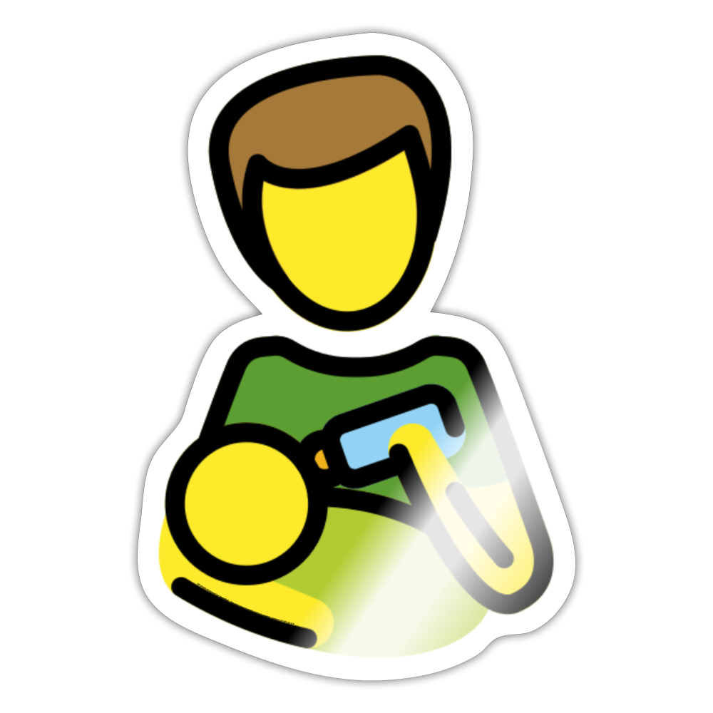 Man Feeding Baby Moji Sticker - Emoji.Express - white glossy