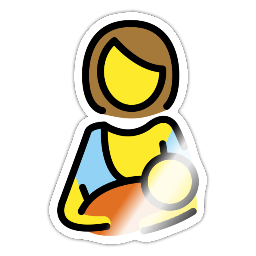 Breast-Feeding Moji Sticker - Emoji.Express - white glossy
