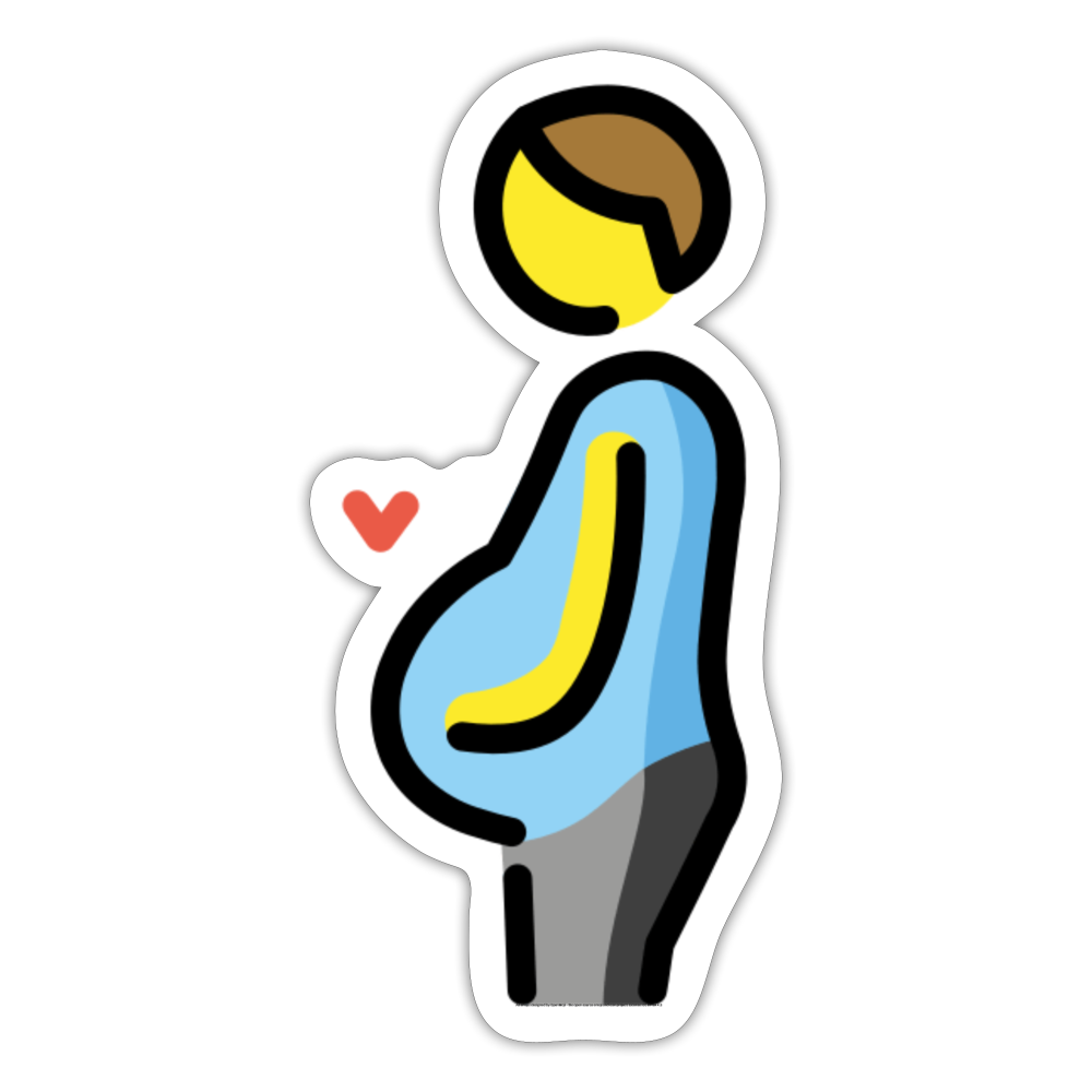 Pregnant Man Moji Sticker - Emoji.Express - white matte