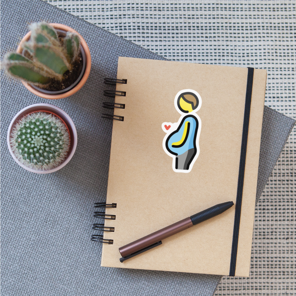 Pregnant Man Moji Sticker - Emoji.Express - white glossy