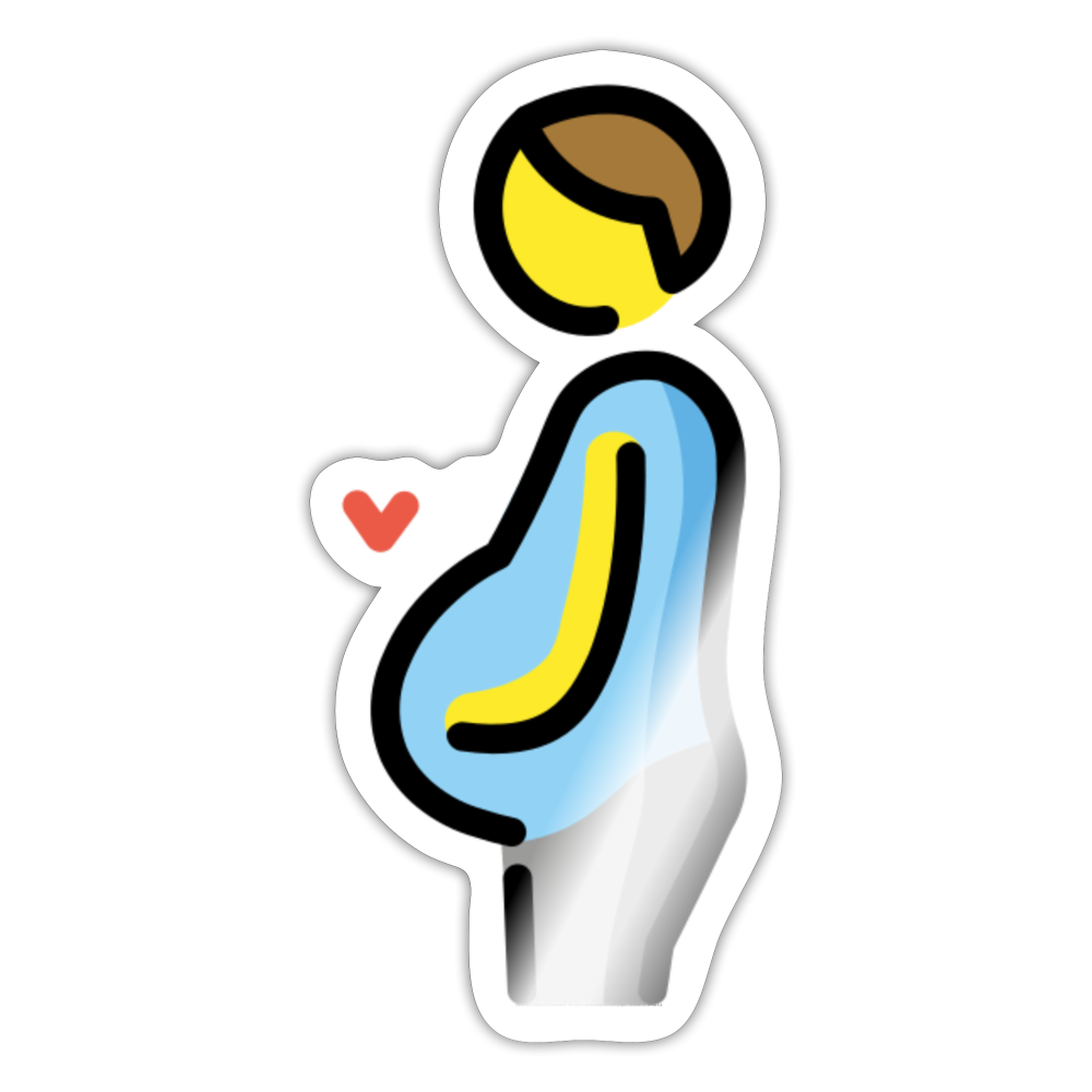 Pregnant Man Moji Sticker - Emoji.Express - white glossy
