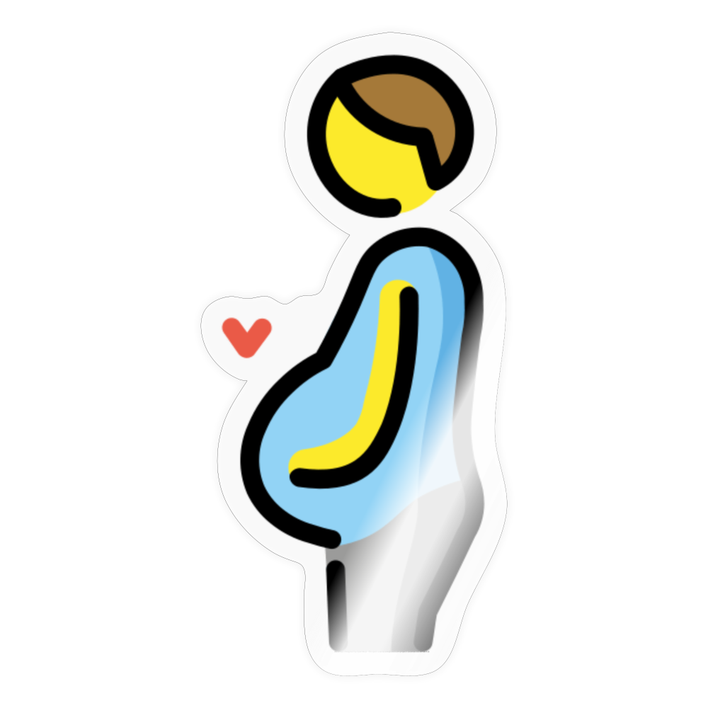 Pregnant Man Moji Sticker - Emoji.Express - transparent glossy