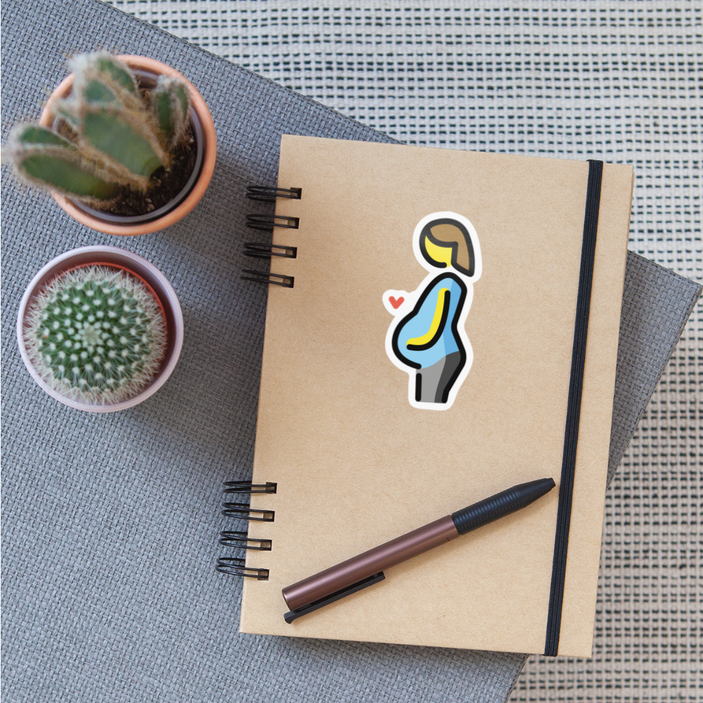 Pregnant Woman Moji Sticker - Emoji.Express - white glossy