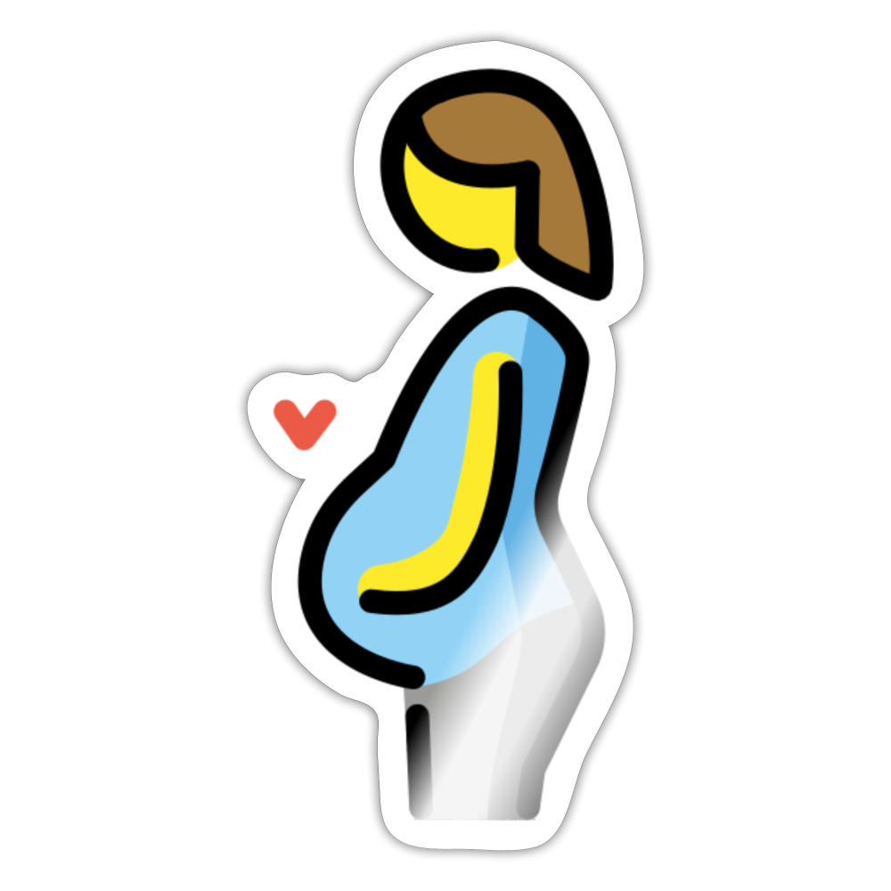 Pregnant Woman Moji Sticker - Emoji.Express - white glossy