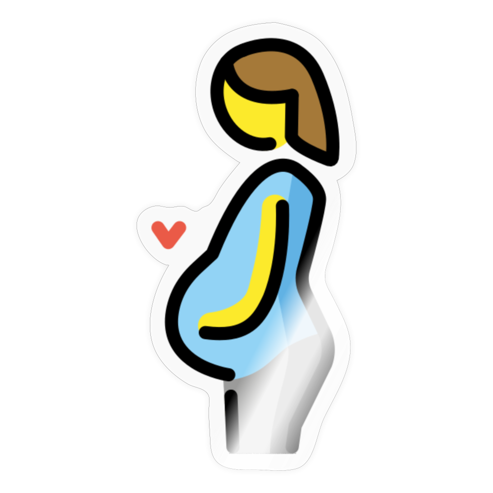 Pregnant Woman Moji Sticker - Emoji.Express - transparent glossy