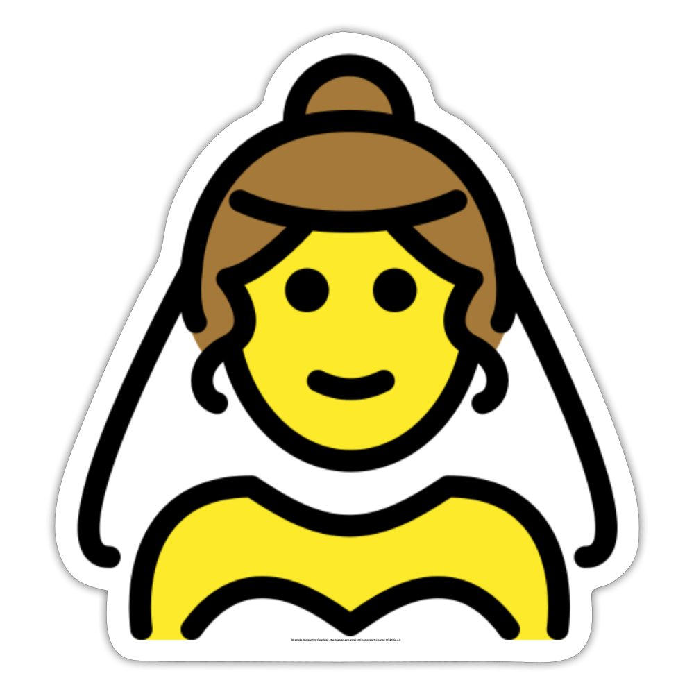 Woman with Veil Moji Sticker - Emoji.Express - white matte