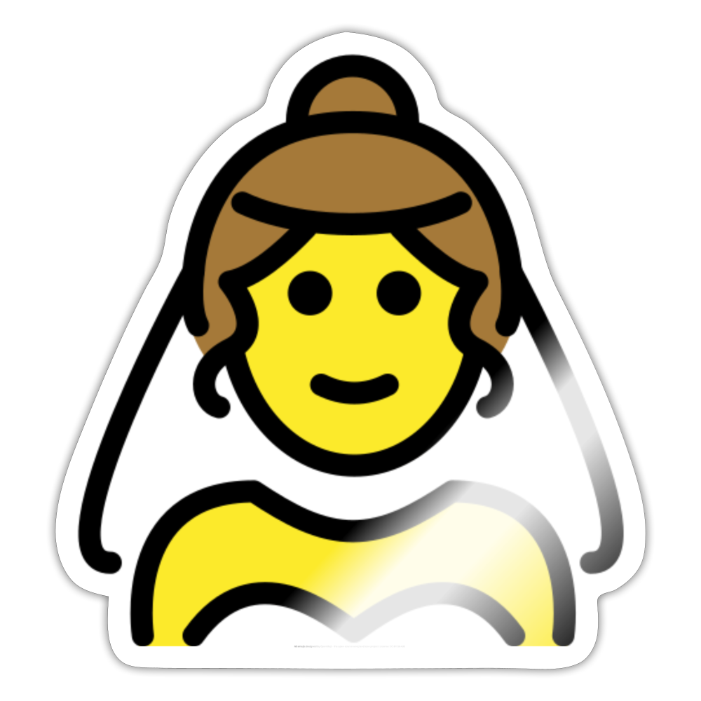 Woman with Veil Moji Sticker - Emoji.Express - white glossy