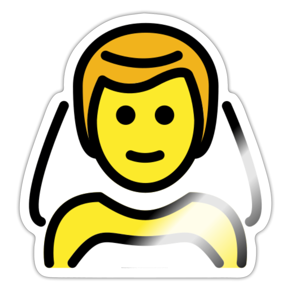 Man with Veil Moji Sticker - Emoji.Express - white glossy