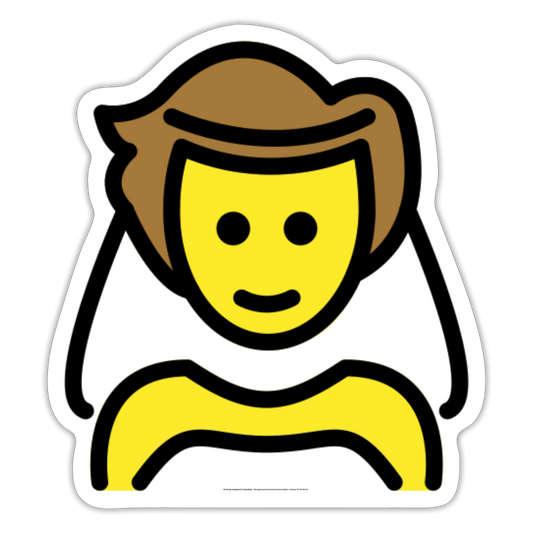 Person with Veil Moji Sticker - Emoji.Express - white matte