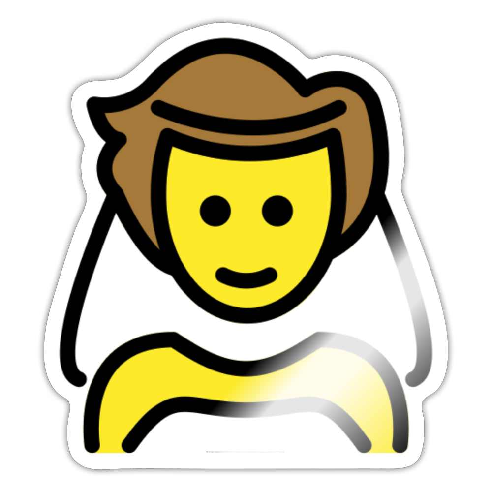 Person with Veil Moji Sticker - Emoji.Express - white glossy