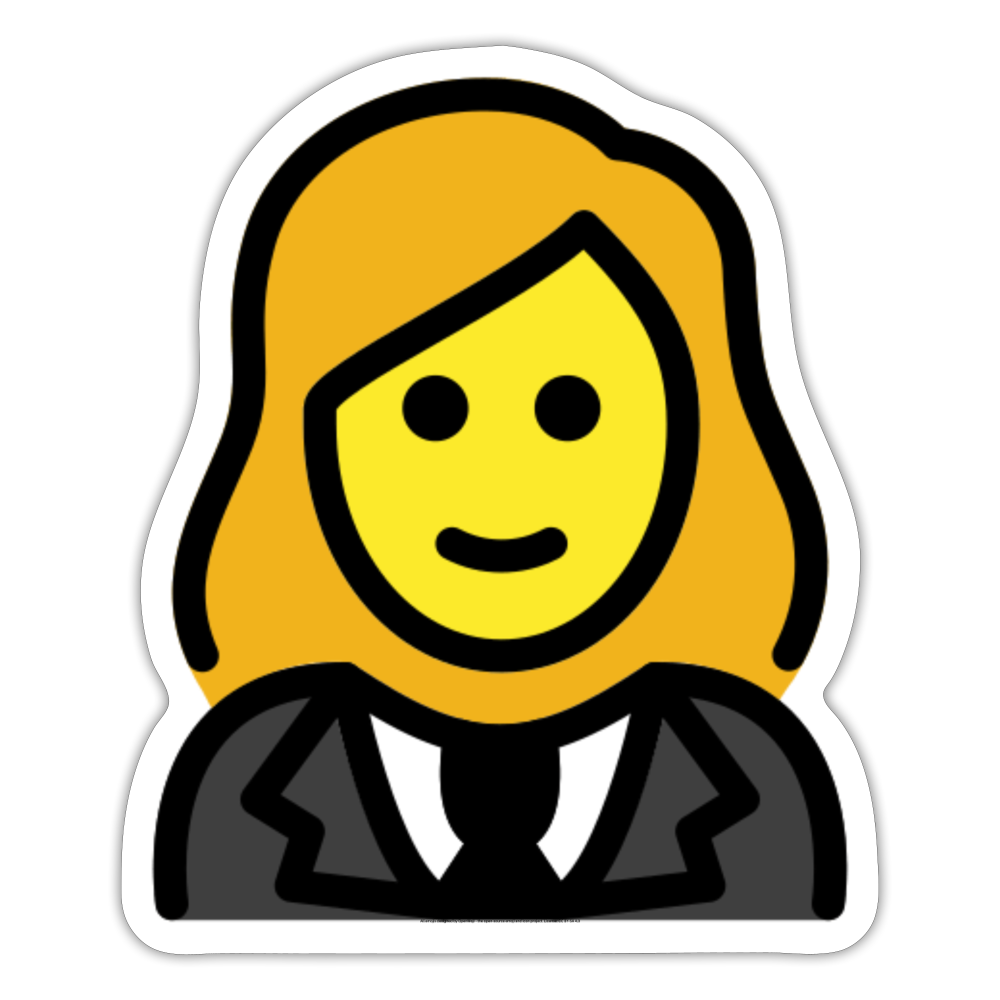 Woman in Tuxedo Moji Sticker - Emoji.Express - white matte